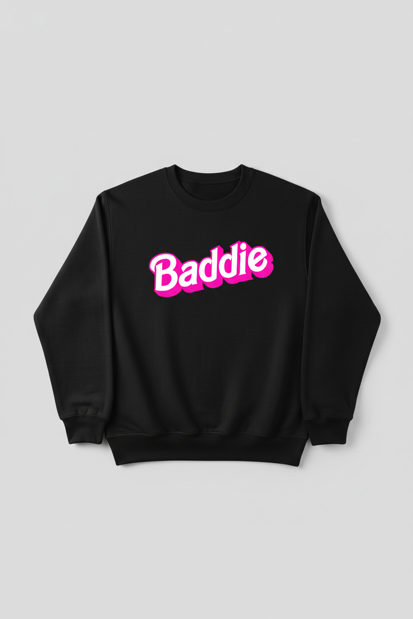 Baddie black sweatshirt mockup